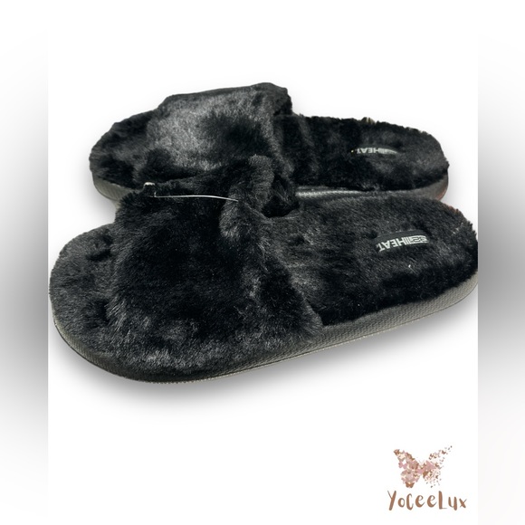 NWT 32 Degree Heat plush cushion slides. Men’s black size XL 11-12 - Picture 2 of 4